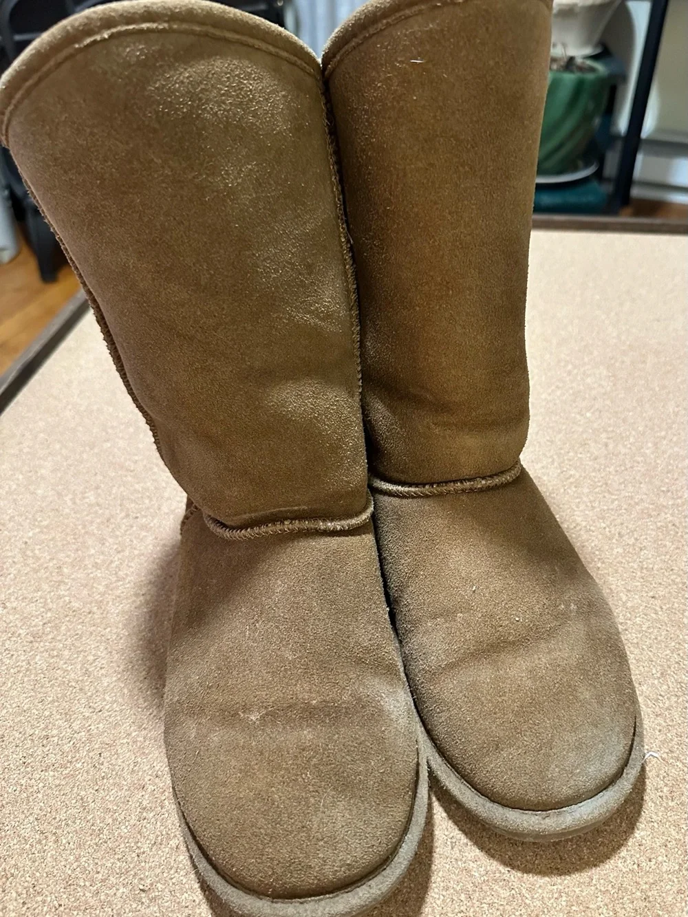 BearPaw Chestnut Knit-Back Suede Winter Boots